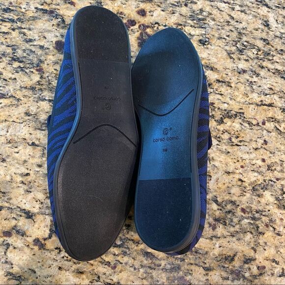 Corso Como Sz 11M Blue Nehva Zebra Print Slip-On Driving Casual Loafers - Picture 11 of 12